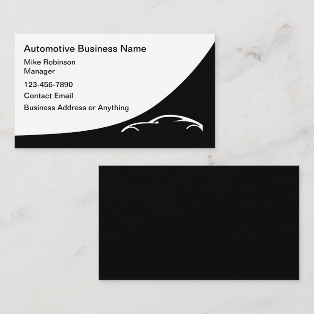Automotive Business Services Modern Business Card (Front/Back)