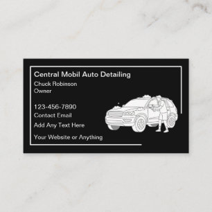 Automotive Car Detailing Car Wash  Business Card