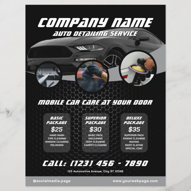Automotive Car Detailing Flyer (Front)