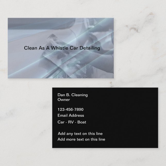 Automotive Car Detailing Services New Business Card (Front/Back)