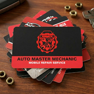 AUTOMOTIVE CAR REPAIR SERVICE   AUTO MECHANIC BUSINESS CARD