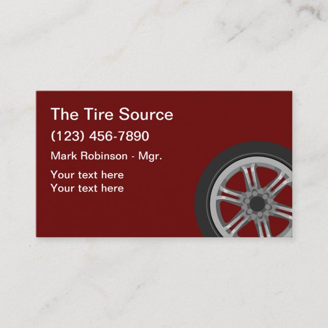 Automotive Car TIre Theme Business Card (Front)