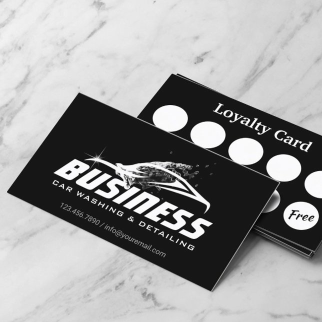 Automotive Car Washing Auto Detailing Loyalty Business Card (Creator Uploaded)