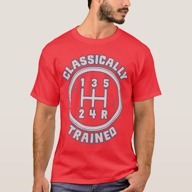 Automotive Classicallyrained Manual Gear Shift Ret T-Shirt (Front)