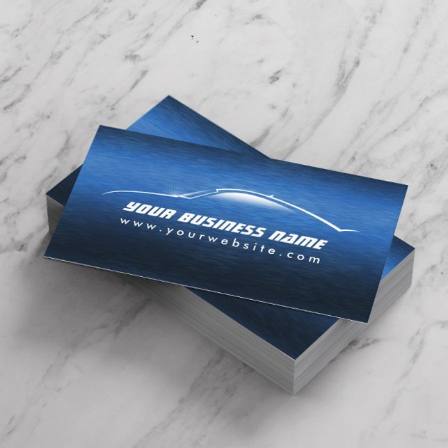 Automotive Cool Blue Car Auto Business Card (Creator Uploaded)