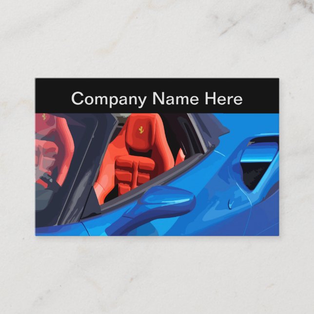 Automotive Cool Exotic Car Theme Business Card (Front)