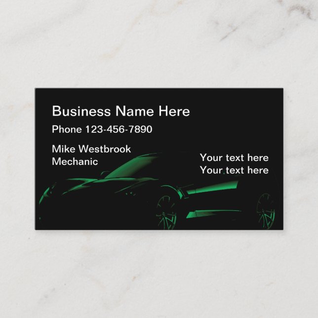Automotive Cool Unique Business Cards (Front)