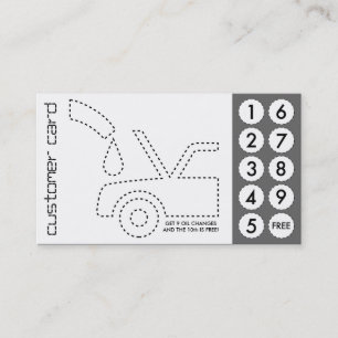 automotive cut out punch cards