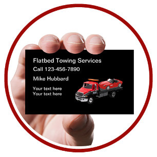 Automotive Flatbed Towing Services Business Card