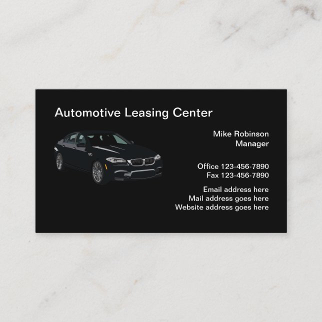 Automotive Leasing Service Business Card (Front)