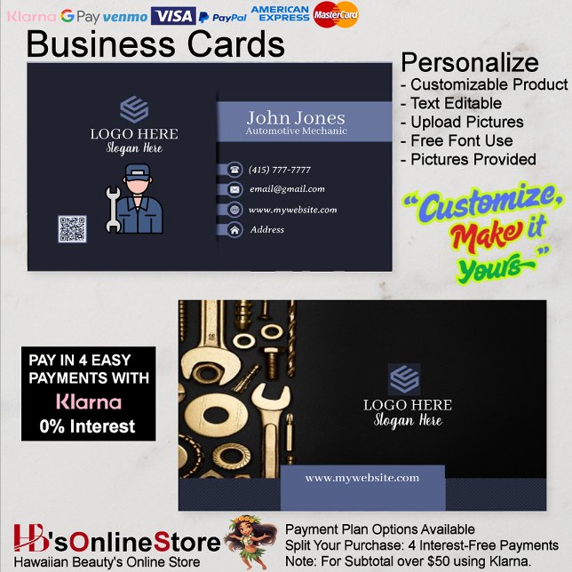 Automotive Mechanic Business Cards 17 Pack of 100 (Automotive Mechanic Business Cards 17 Pack of 100.)