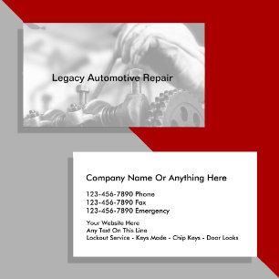Automotive Mechanic Cool Editable Business Cards