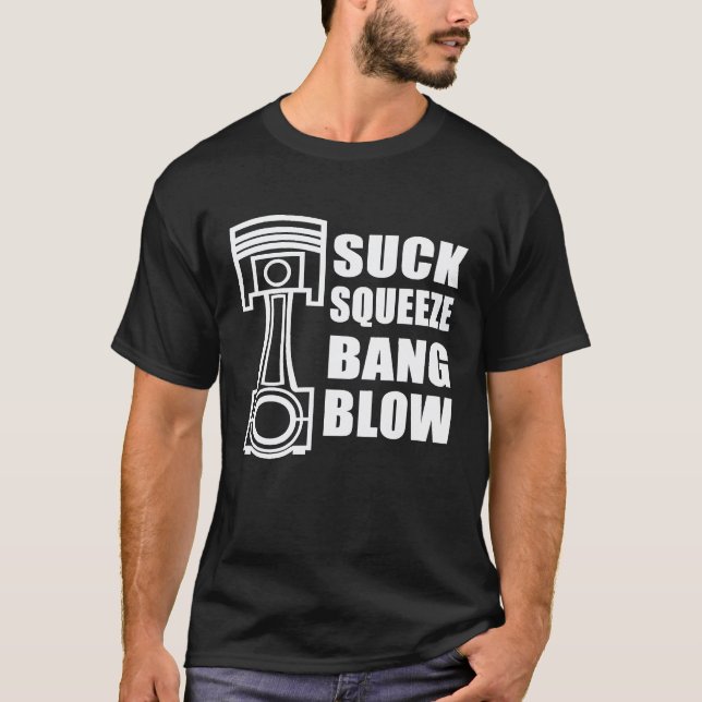 Automotive Mechanic Engine Piston Design T-Shirt (Front)