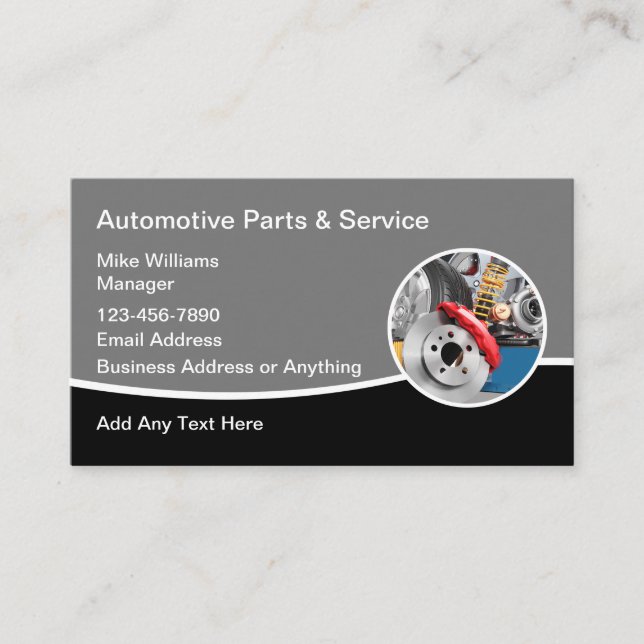 Automotive Parts And Repair Service Business Cards (Front)