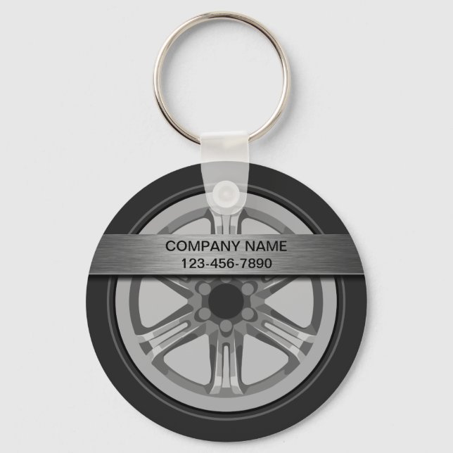 Automotive Promotional Keychains Tire Graphic (Front)