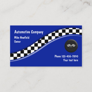 Automotive Racing Flag Design Business Card