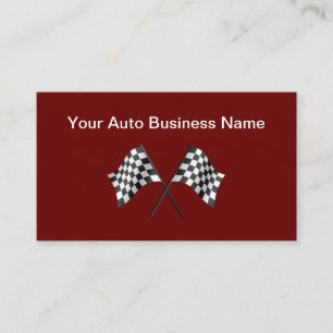 Automotive Racing Flag Theme Business Card