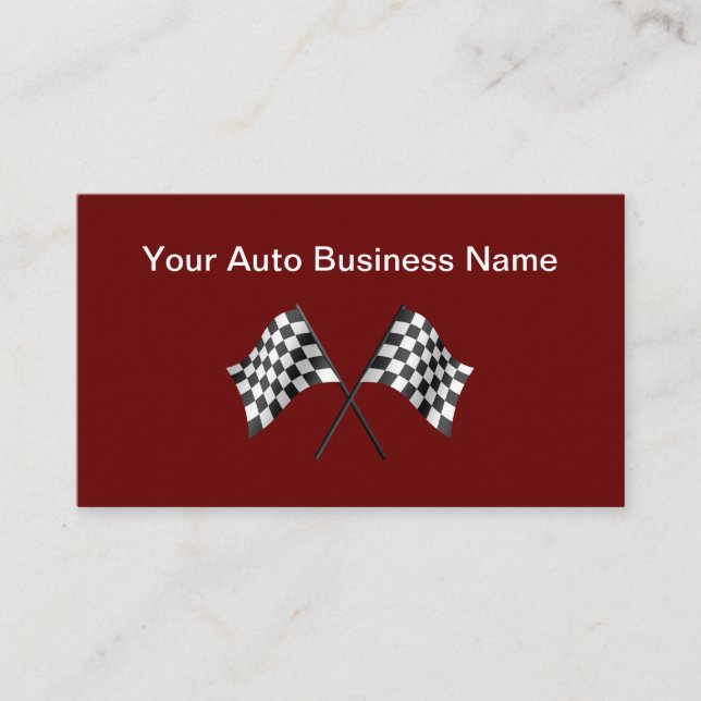 Automotive Racing Flag Theme Business Card (Front)