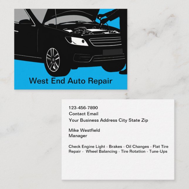 Automotive Repair Service Centre  Business Card (Front/Back)
