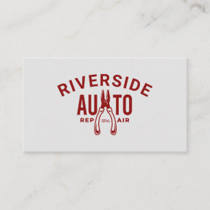 Automotive Repair Simple Pliers Tool Red & Grey Business Card