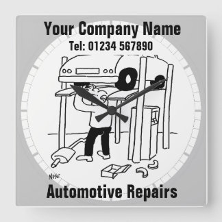Automotive Repairs. Garage Square Wall Clock