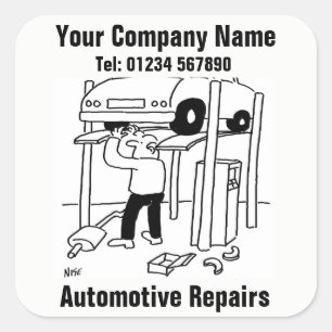Automotive Repairs Square Sticker