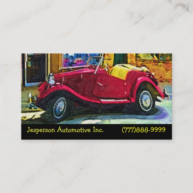 Automotive Restoration of Classic Cars Business Card (Front)