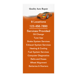Automotive Service Rack Card