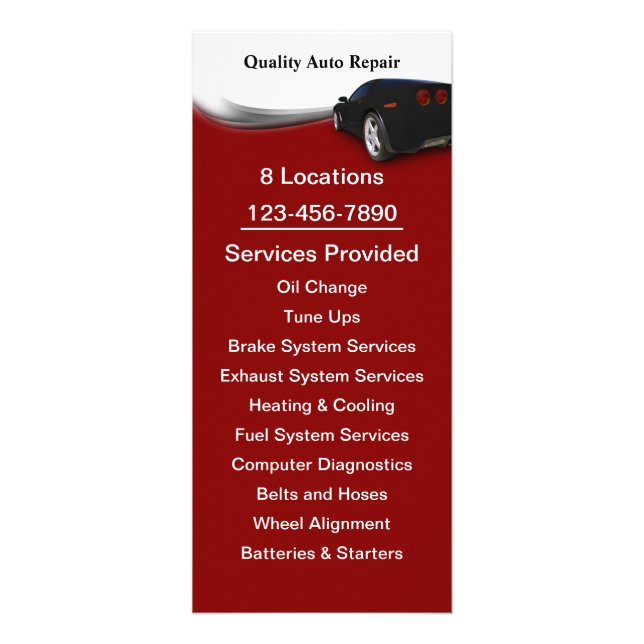 Automotive Service Rack Card (Front)