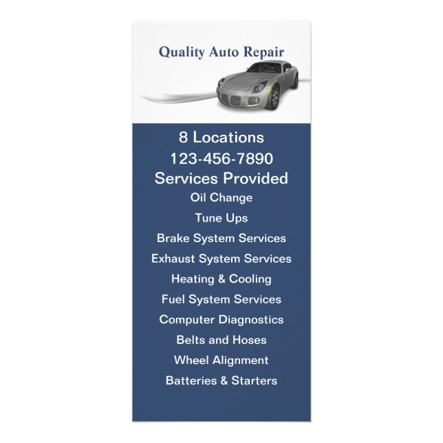 Automotive Service Rack Card (Front)