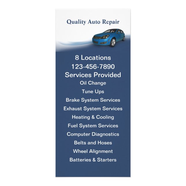 Automotive Service Rack Card (Front)