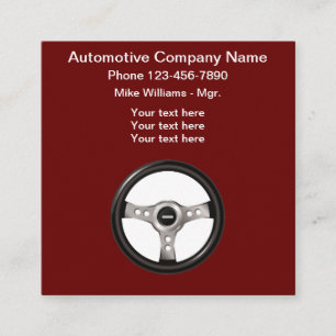 Automotive Service Steering Wheel Design Square Business Card