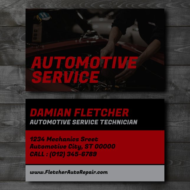 Automotive Service Technician Custom Business Card (Creator Uploaded)