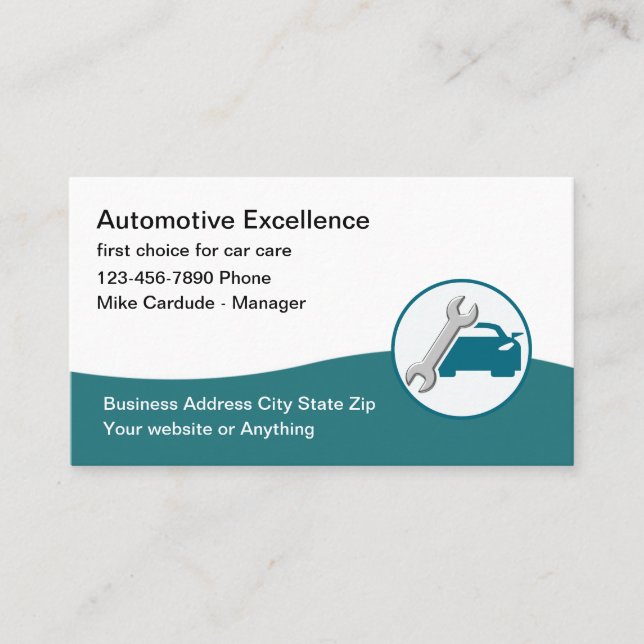 Automotive Services Cool Business Card Design (Front)