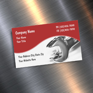 Automotive Services Mechanic Wrench Magnetic Business Card