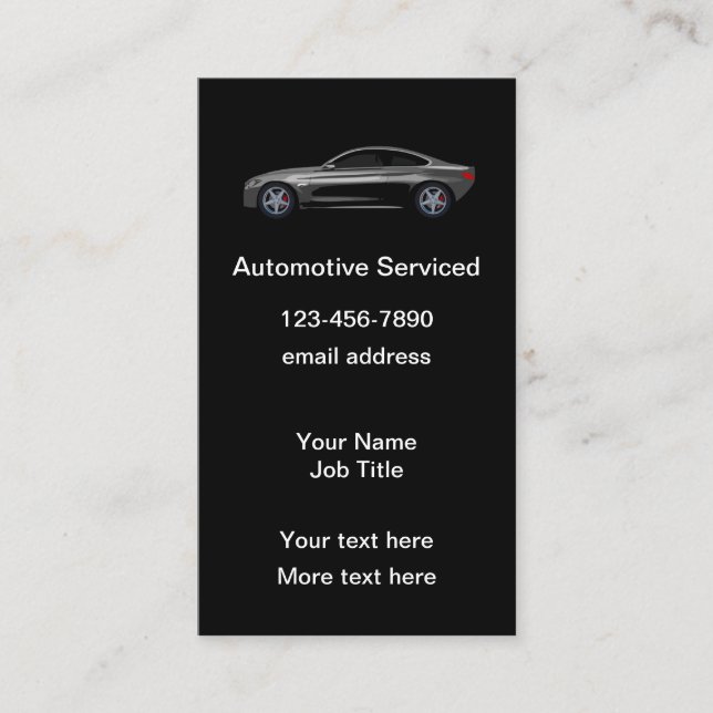 Automotive Services Modern Vertical  Business Card (Front)