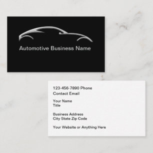 Automotive Services Silver Tone Look  Business Card
