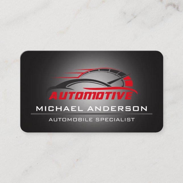 Automotive Sports Car Repair | Racing Business Card (Front)