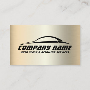 Automotive style car logo faux metallic business c card