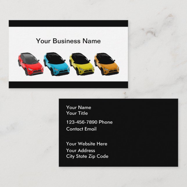 Automotive Theme Business Cards Design (Front/Back)