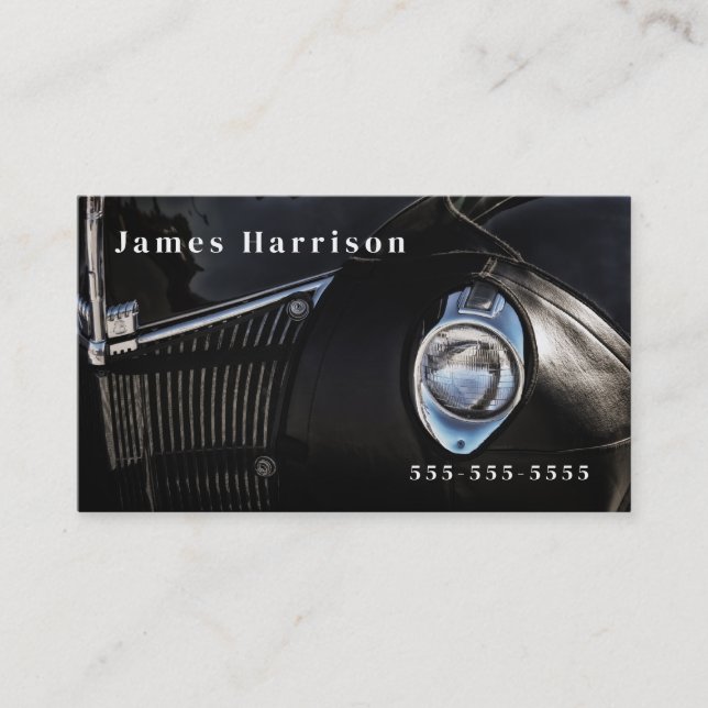 Automotive Themed Leather Chaps Classic Car Business Card (Front)