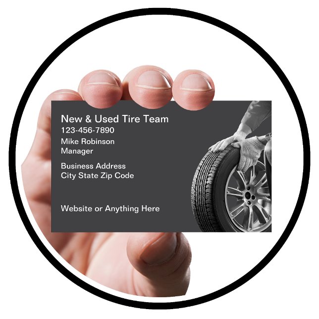 Automotive Tire Store Retail Business Cards (Creator Uploaded)