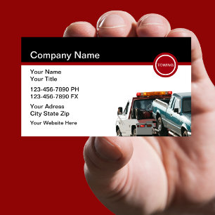Automotive Towing Tow Truck Business Cards