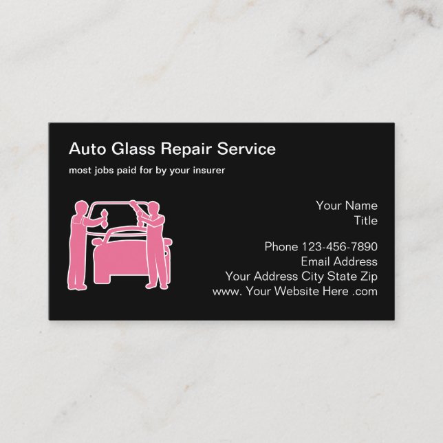 Automotive Window Repair and Solar Business Cards (Front)