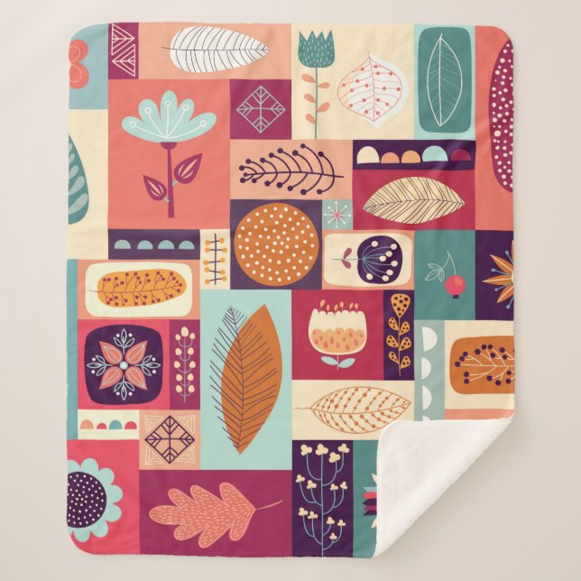 autonal decorative background sherpa blanket (Front)