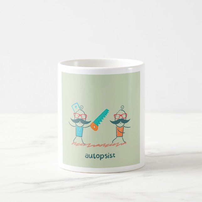 Autopsist Medical Humour with Moustache Characters Coffee Mug (Creator Uploaded)
