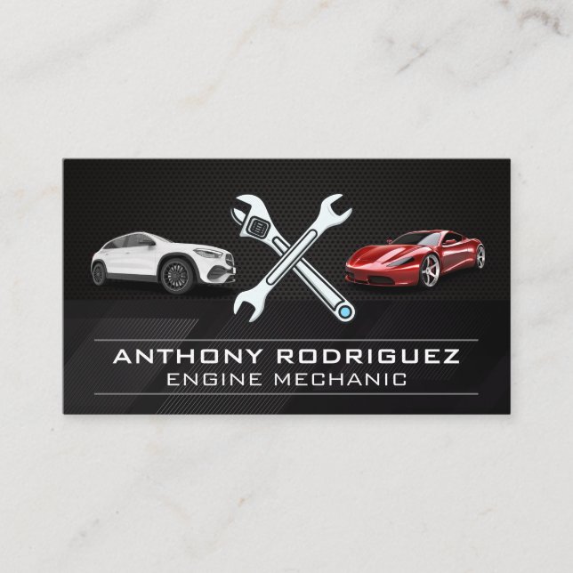 Autos | Wrenches | Mechanic Care Business Card (Front)