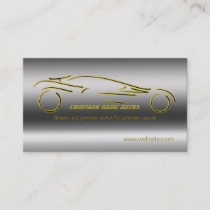 Autotrade Car - Gold Sportscar on steel-effect Business Card