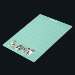 Autralian Shepherds Aussie Dogs Writing Paper Notepad<br><div class="desc">This lined writing paper or stationery is ready to be personalised with your name or other text at the top and features realistic style illustrations of Australian Shepherd or Aussies against a mint green background.</div>
