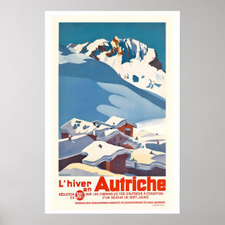 Autriche Austria Vintage Ski Poster